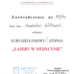 Certyfikat 1992.11.27 szkolenie Warszawa