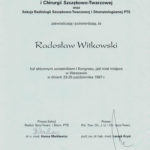 Certyfikat 1997.10.26 Kongres Warszawa