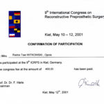 Certyfikat 2001.05.10 szkolenie Kiel