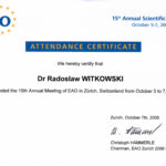 Certyfikat 2006.10.07 szkolenie Zurych Szwajcaria