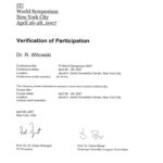 Certyfikat 2007.04.26 symposium Nowy Jork