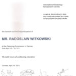 Certyfikat 2011.04.16 szkolenie Cannes Francja