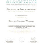 Certyfikat 2011.10.28 szkolenie Frankfurt Niemcy