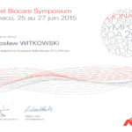 Certyfikat 2015.06.25 27 symposium Monako